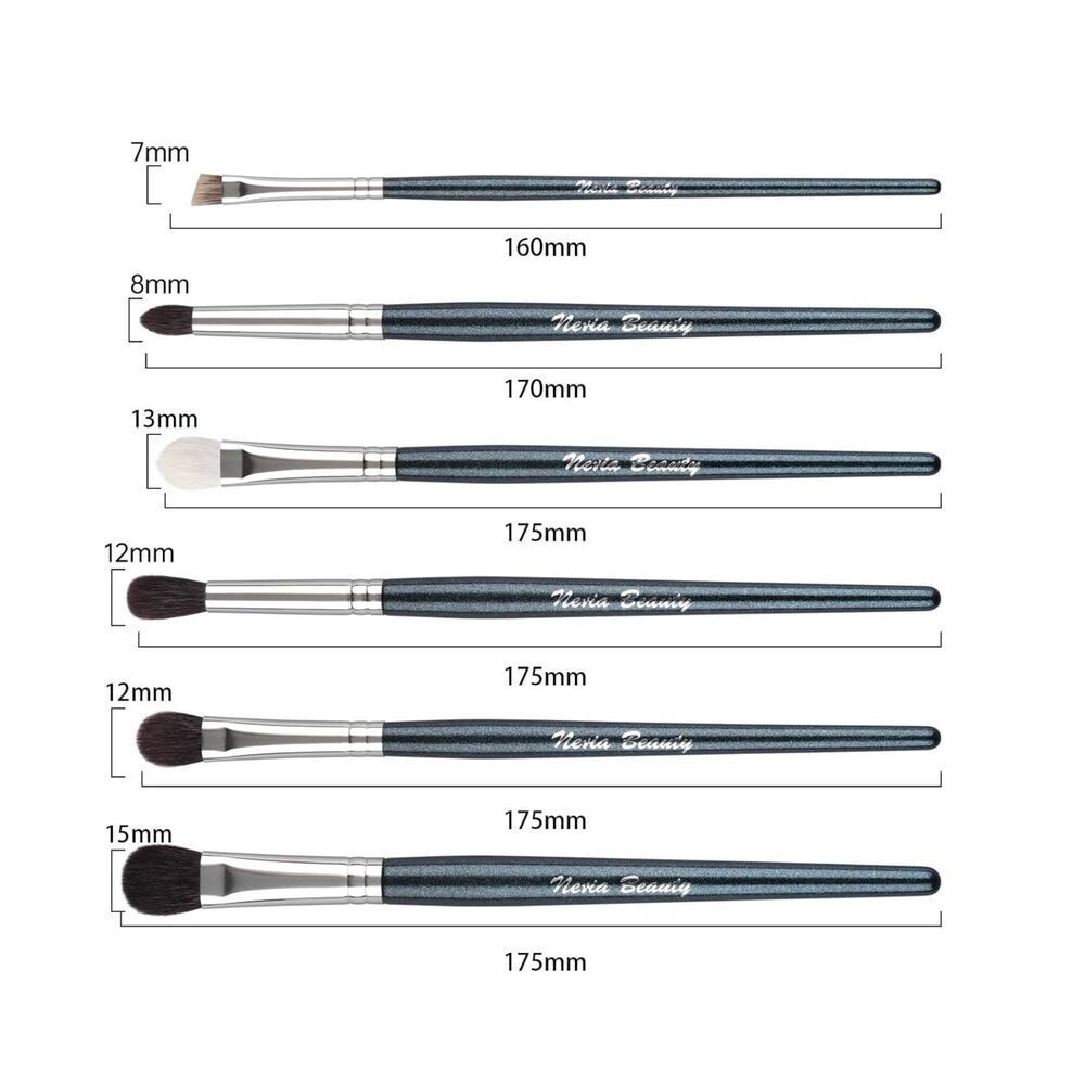 6 Pcs Blue Professional Blending Soft Hairs Eye Makeup Brush Set & Wood Handle - Picture 2 of 5